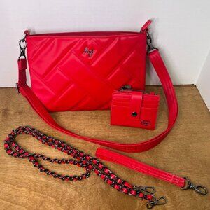 Waltz Satin Luxe Crossbody Bag in Poppy Red